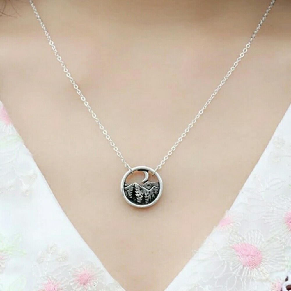 Rustic Moon Scene Necklace - Picture 5 of 6